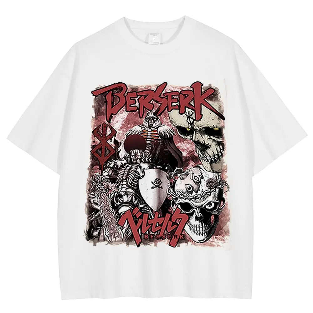 The Endless Summer Clothing Japan - เสื้อยืดลายกราฟิก Berserk อนิเมะ มังงะ ศิลปะการต่อสู้ไม่มีที่สิ้นสุด แฟชั่นฤดูร้อนปี