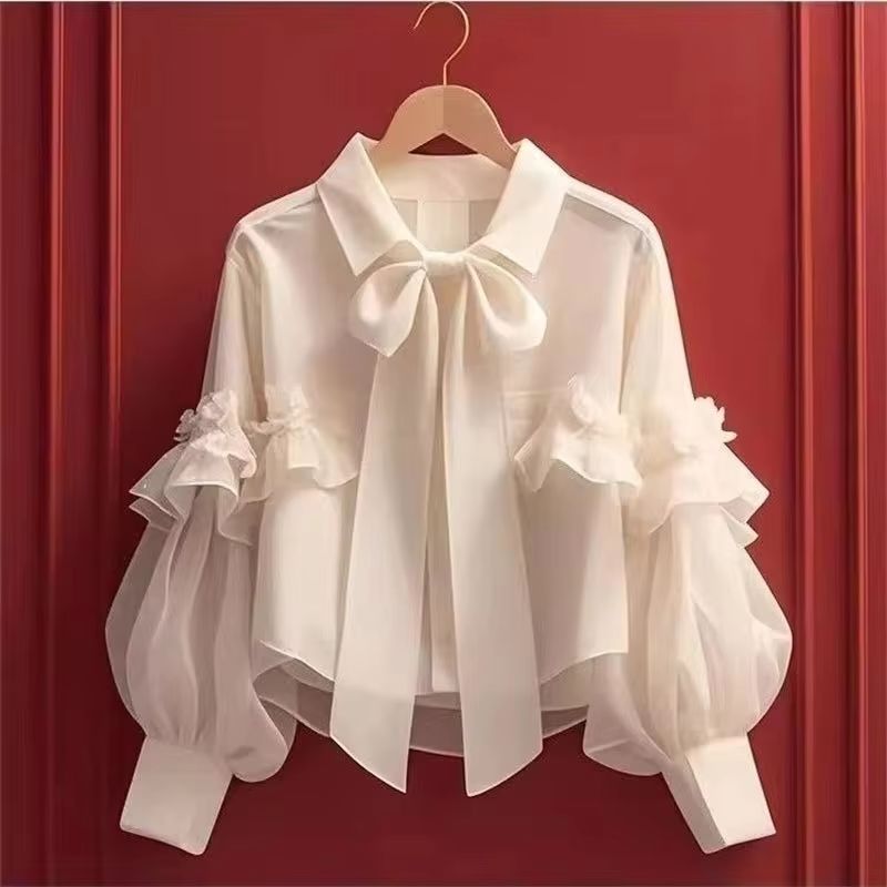 Summer Kids Clothing - เสื้อเชิ้ตผู้หญิง แขนยาว ประดับโบว์ ดีไซน์สวยเก๋ ไม่ซ้ำใคร คอลเลคชั่นใหม่