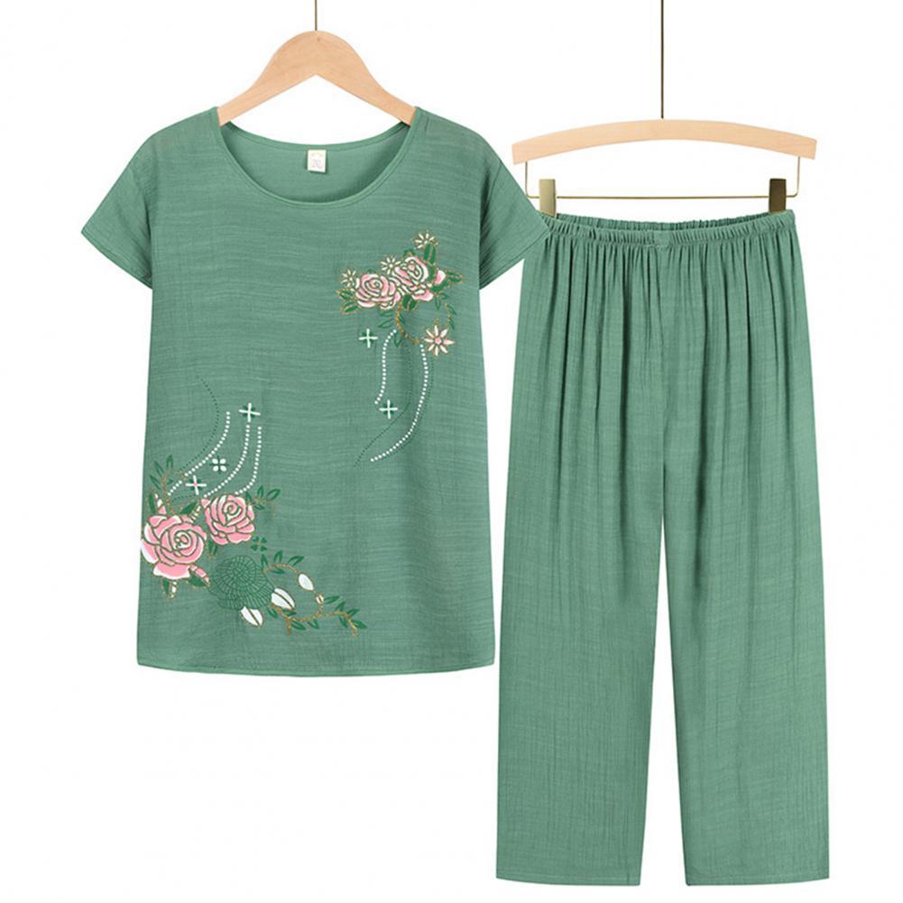 Xl Summer Clothing - ใหม่มาถึงหญิงชุดนอนชุดนอนผ้าฝ้ายผู้หญิงพิมพ์ดอกไม้ชุดนอนฤดูร้อนหลวมชุดนอนบ้านขนาดใหญ่ XL-4XL
