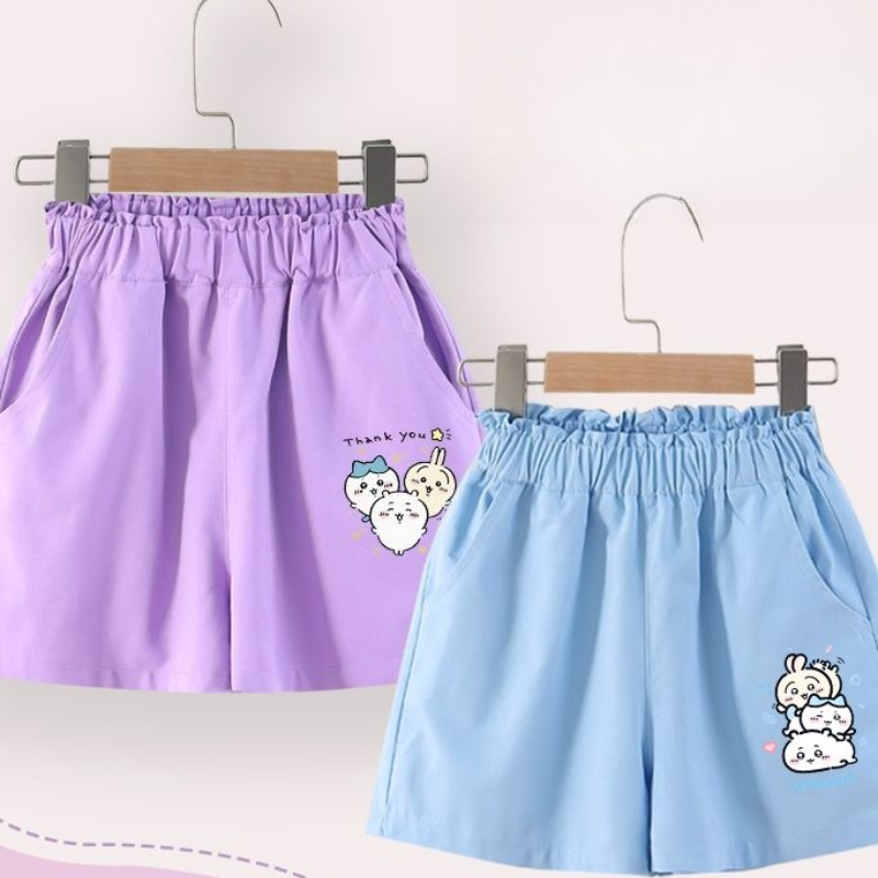 Summer Clothing Looks - อะนิเมะการ์ตูนคาวาอิ ชิอิคาวะเสื้อผ้าเด็กกางเกงขาสั้นฤดูร้อนเอวบางและเบา ระบายอากาศได้ดี ดูดี ทนทานต่อการสึกหรอ