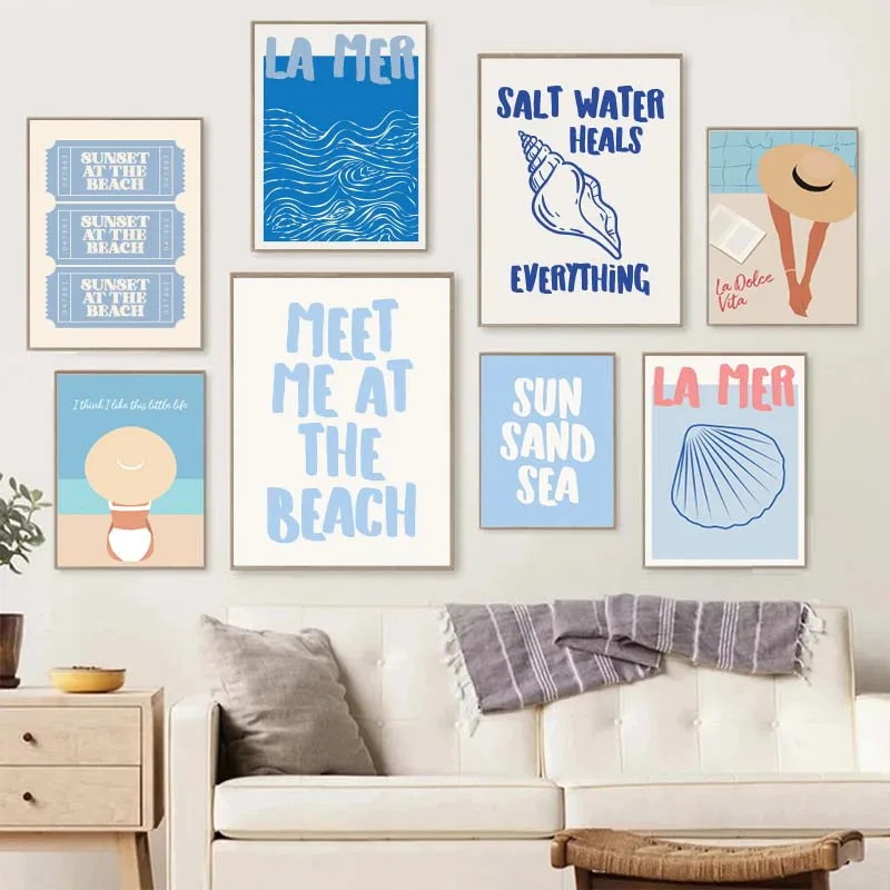 Summer Quotes - โปสเตอร์ภาพเปลือกหอย 1 ชิ้น ไม่มีกรอบ 