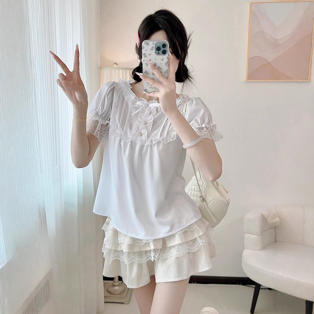 Summer Victorian Clothing - เสื้อสไตล์โกธิคสำหรับผู้หญิงยุควิกตอเรียน แขนพองสไตล์โลลิต้า ใส่ได้หลากหลายสไตล์ย้อนยุค สินค้ามาใหม่ แฟชั่นฤดูร้อน 2025