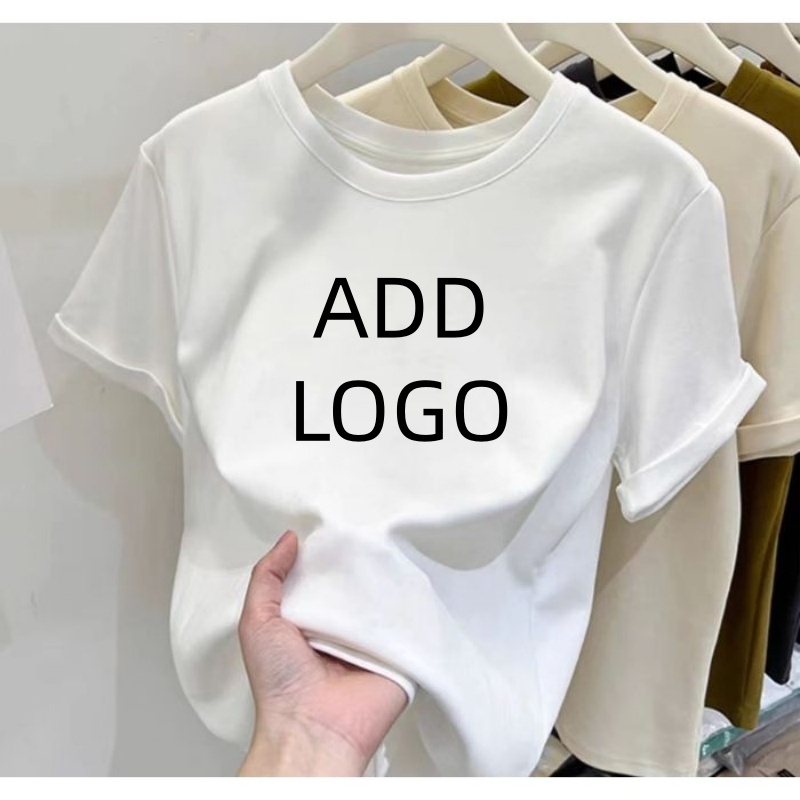 Summer Clothing Wholesale - เสื้อยืดคอตตอนผู้หญิงแบบขายส่งสั่งทำได้ คอกลม เซ็กซี่ สไตล์สาวออฟฟิศ ทรงเข้ารูป บазовый