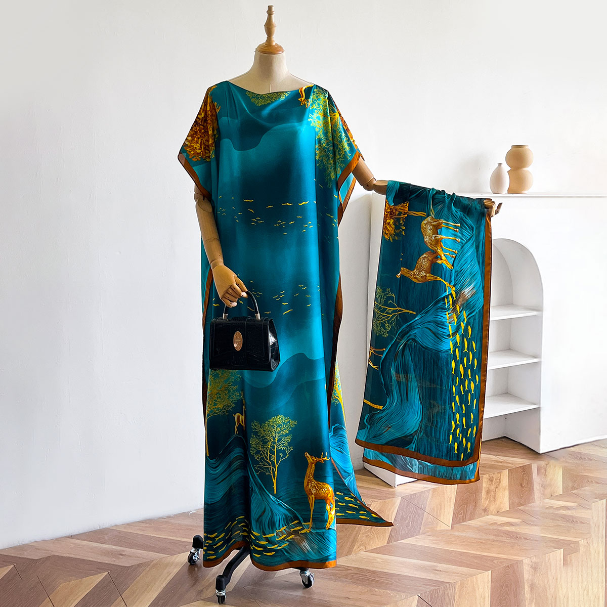 Summer Clothing For Older Women - ผ้าคลุมไหล่ยาวสำหรับผู้หญิง แฟชั่นดูไบ ดีไซน์ MUMU ผ้าไหมเนื้อนุ่ม สำหรับฤดูร้อน
