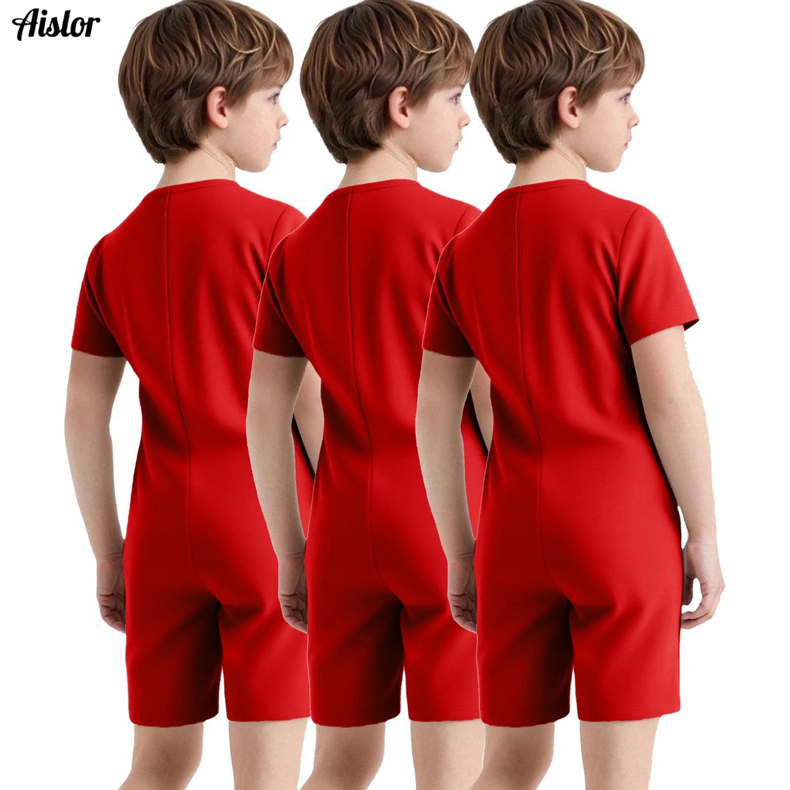 Summer Clothing Needs - ชุดจั๊มสูทเด็ก 3 ชิ้น สำหรับเด็กหญิงและเด็กชายที่มีความต้องการพิเศษ ผ้าฝ้าย แขนสั้น