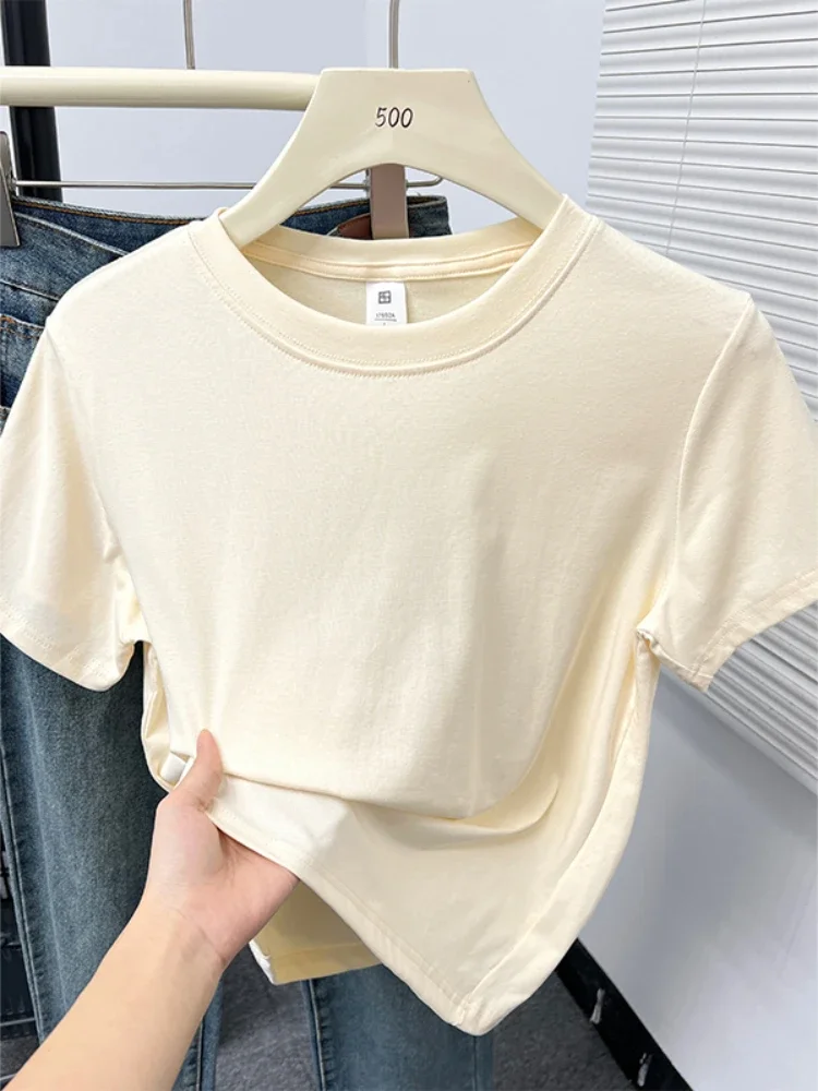 Summer Clothing Trends 2026 - เสื้อยืดลำลองคุณภาพสูงแบบใหม่ประจำฤดูร้อนปี 2026 เสื้อแขนสั้นเซ็กซี่ แฟชั่นทันสมัย เสื้อผ้าผู้หญิงสีพื้น สไตล์