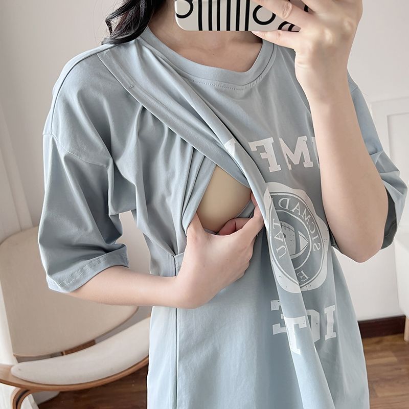 ชุดพยาบาลคนท้องให้นมบุตรเสื้อย - Summer Clothing บทวิจารณ์และราคา