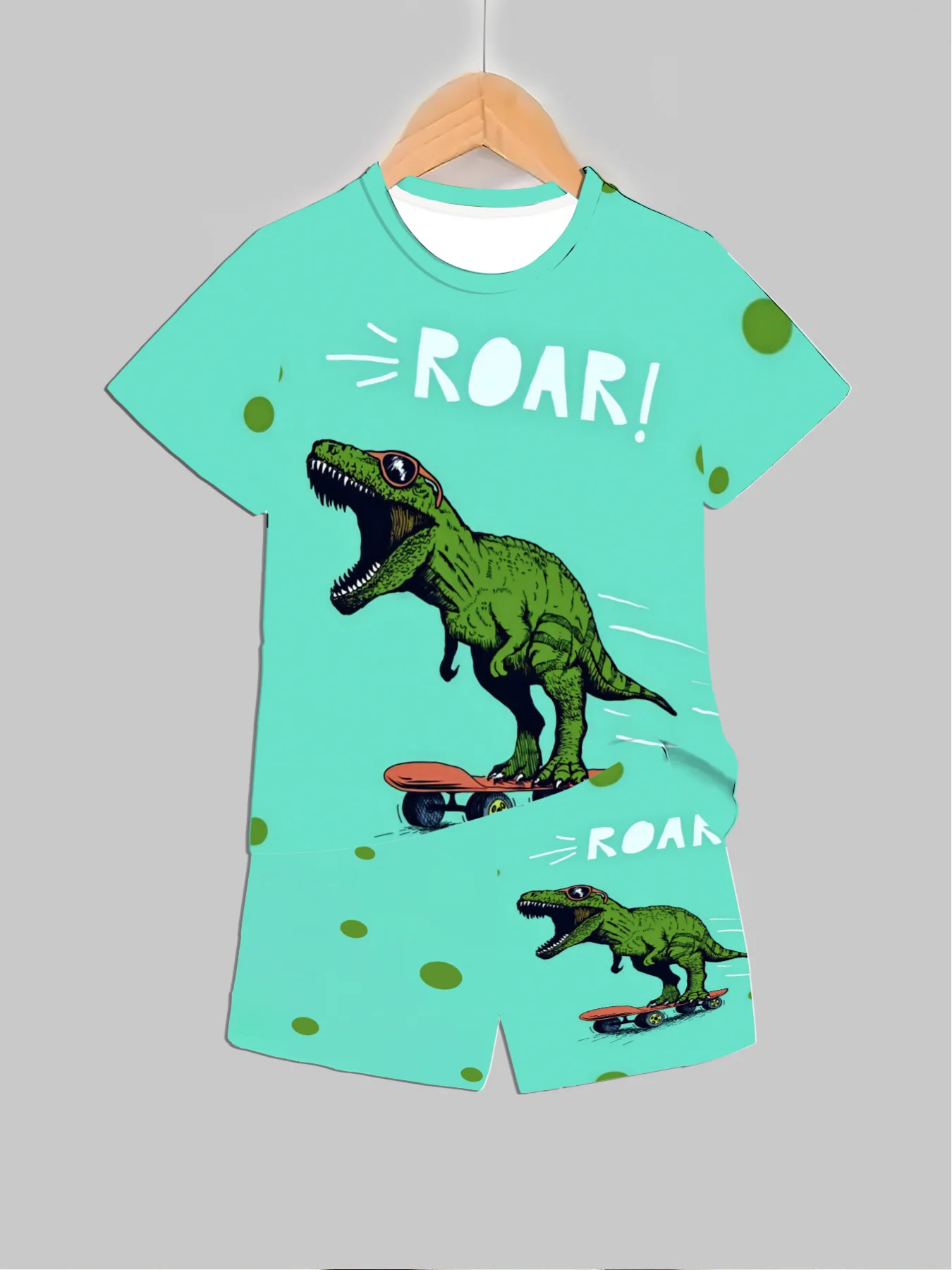 ชุดเสื้อผ้าพิมพ์ลายไดโนเสาร์ให - Summer Clothing Girls บทวิจารณ์และราคา
