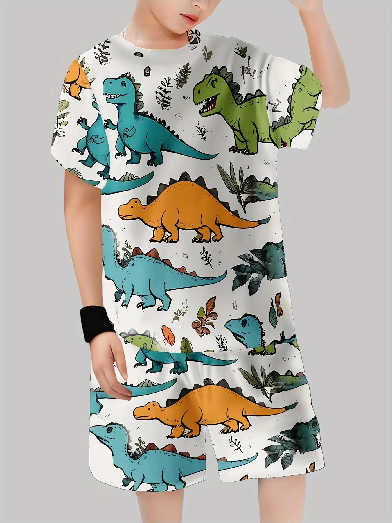 ชุดเสื้อผ้าพิมพ์ลายไดโนเสาร์ให - Summer Clothing Girls บทวิจารณ์และราคา