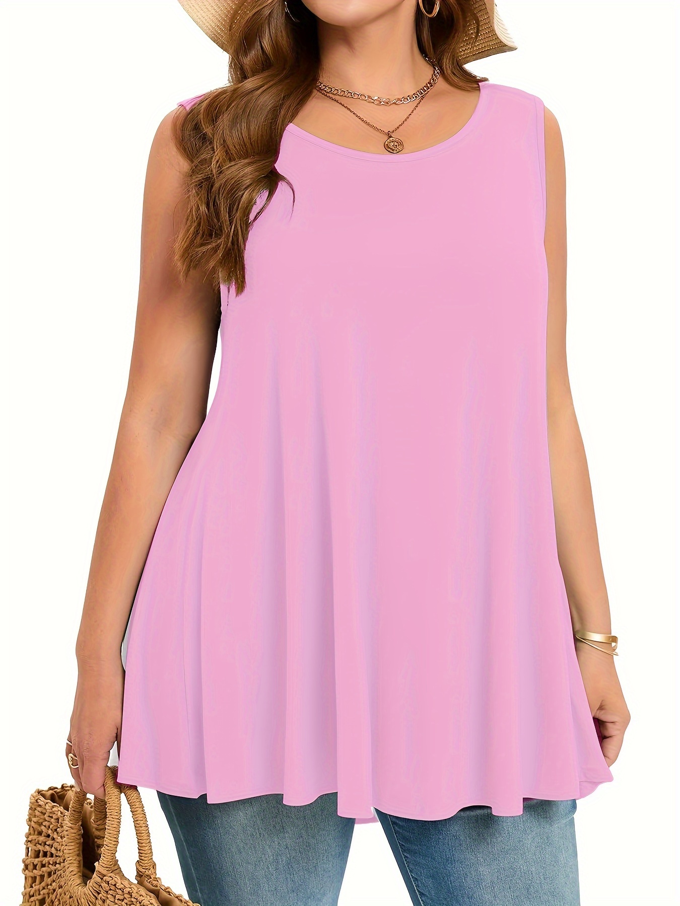 ขนาดบวกที่เรียบง่ายเสื้อกล้ามแ - Summer Clothing Styles For Women บทวิจารณ์และราคา