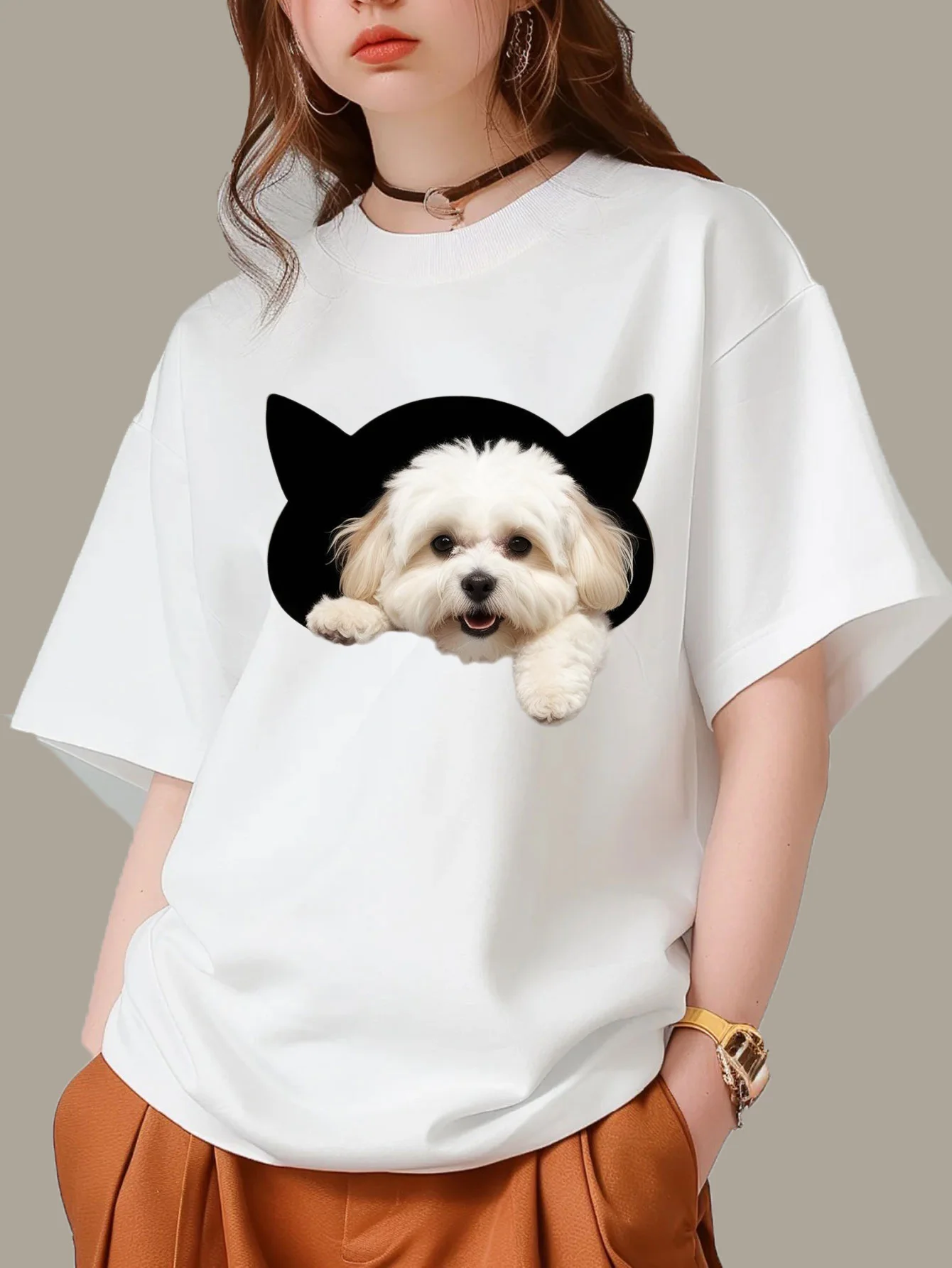 เสื้อยืดคอกลมแขนสั้นผู้หญิงพิม - Summer Clothing Looks บทวิจารณ์และราคา