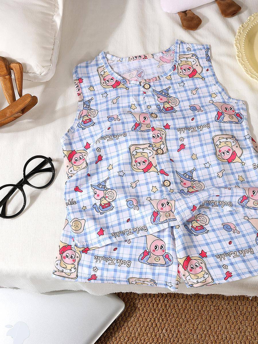 ชุดเสื้อกั๊กผ้าฝ้ายผสมไหมสำหรั - Summer Clothing Girls บทวิจารณ์และราคา