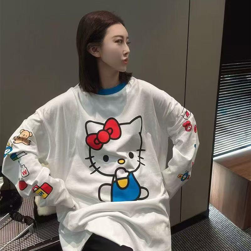 เสื้อยืดแขนยาวลายการ์ตูนเฮลโล  - Summer Clothing บทวิจารณ์และราคา