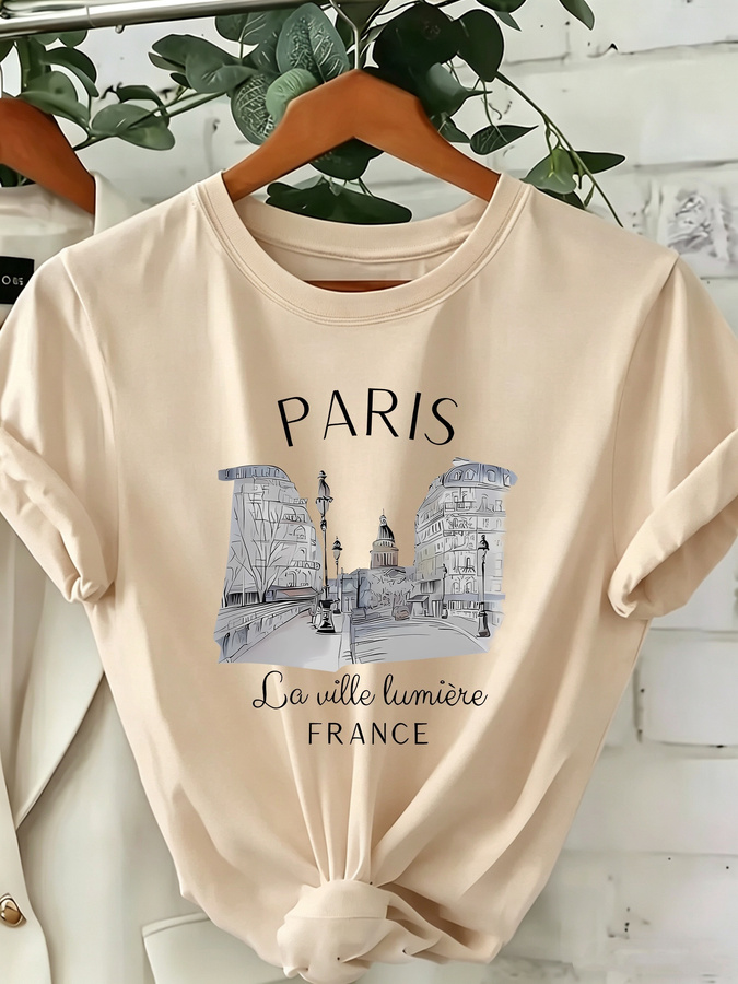 เสื้อยืดคอกลมลายพิมพ์ปารีสสำหร - Summer Clothing Trends 2026 บทวิจารณ์และราคา