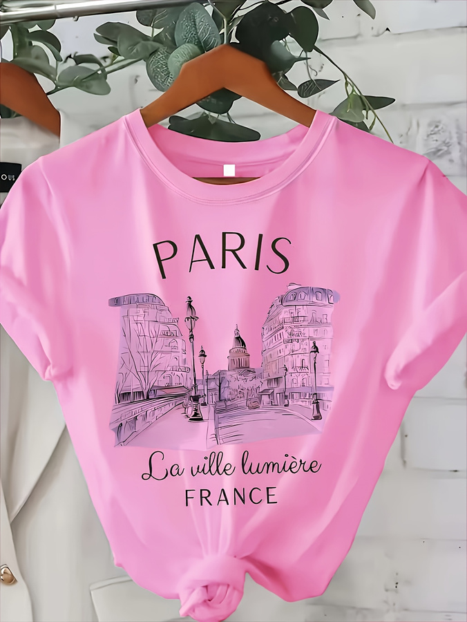 เสื้อยืดคอกลมลายพิมพ์ปารีสสำหร - Summer Clothing Trends 2026 บทวิจารณ์และราคา