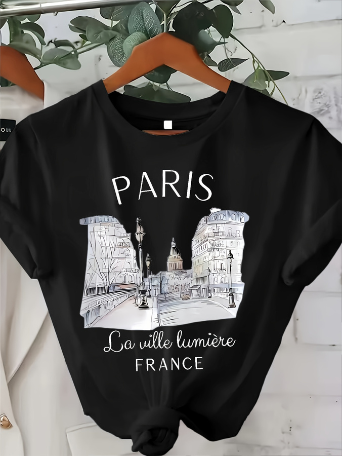 เสื้อยืดคอกลมลายพิมพ์ปารีสสำหร - Summer Clothing Trends 2026 บทวิจารณ์และราคา