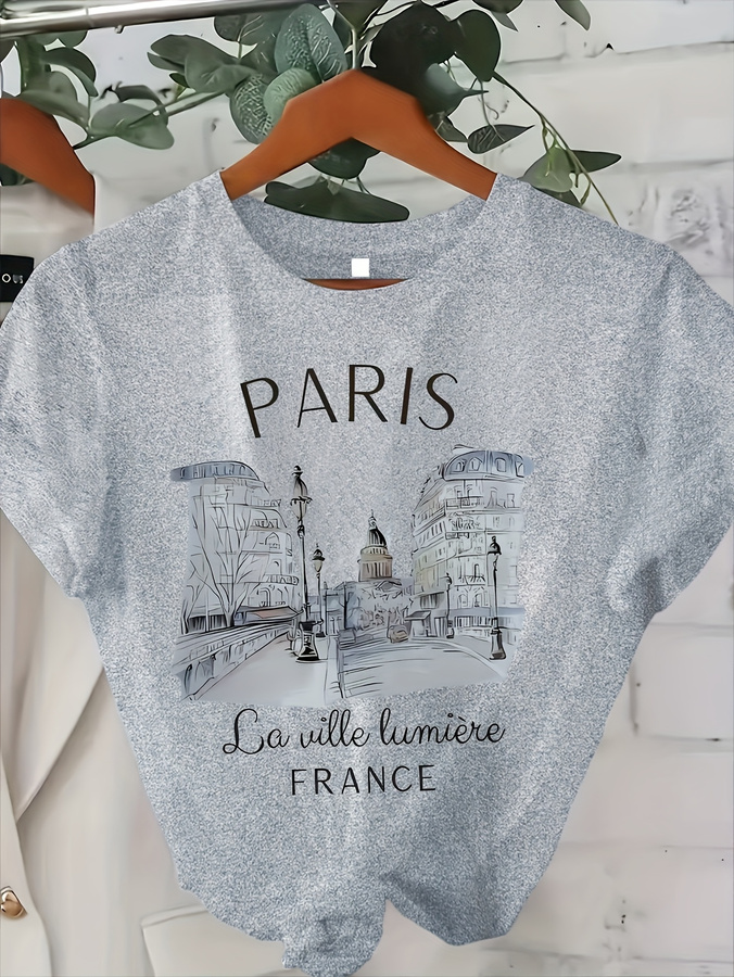 เสื้อยืดคอกลมลายพิมพ์ปารีสสำหร - Summer Clothing Trends 2026 บทวิจารณ์และราคา