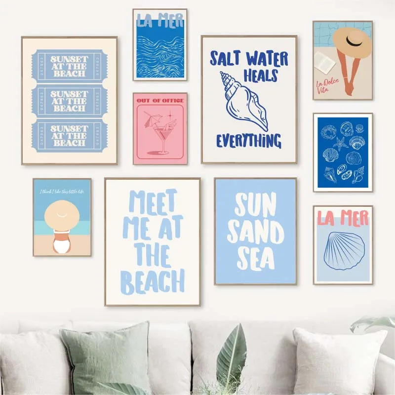 โปสเตอร์ภาพเปลือกหอย 1 ชิ้น ไม - Summer Quotes บทวิจารณ์และราคา