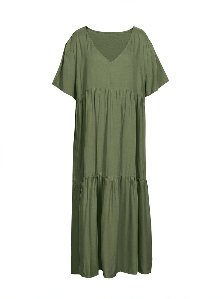 พลัสขนาดผู้หญิง V คอชุดลําลองไ - Summer Clothing For Older Women บทวิจารณ์และราคา