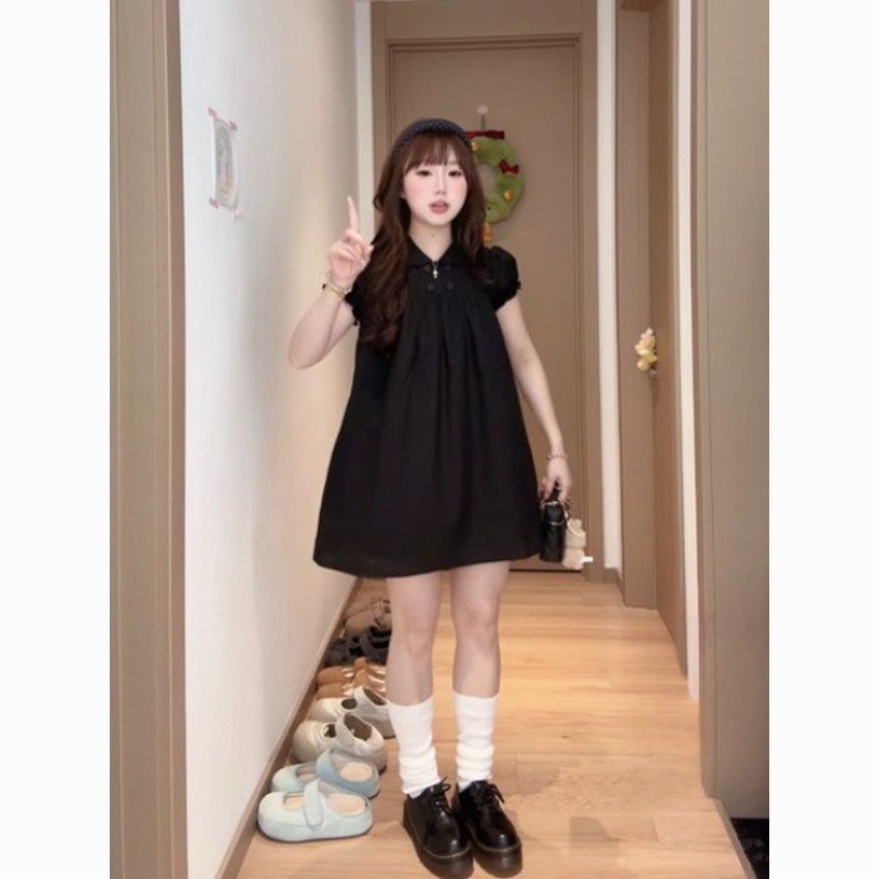 ชุดเดรสคอปกตุ๊กตา แขนพอง สไตล์ - Summer Clothing Looks บทวิจารณ์และราคา