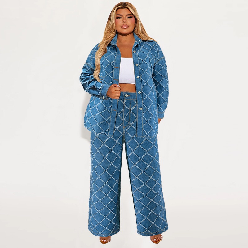 Wmstar PLUS ขนาด DENIM 2 ชิ้นช - Summer Clothing Wholesale บทวิจารณ์และราคา